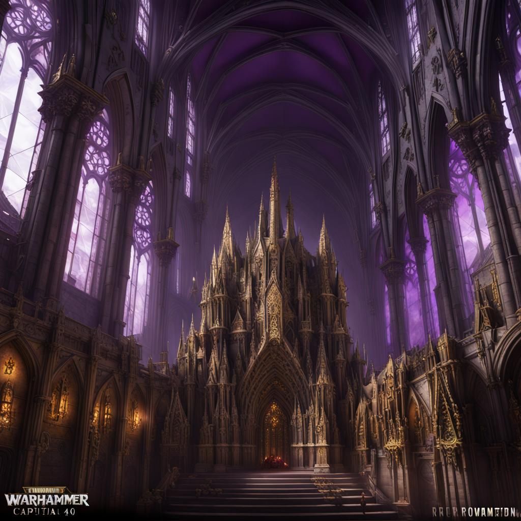Imperial Gothic Cathedral-Fortress in Dark Fantasy Warhammer...