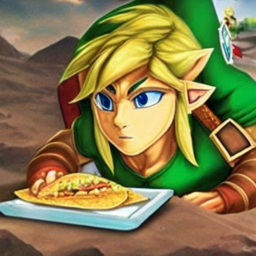 Link from Zelda Eating a Taco
