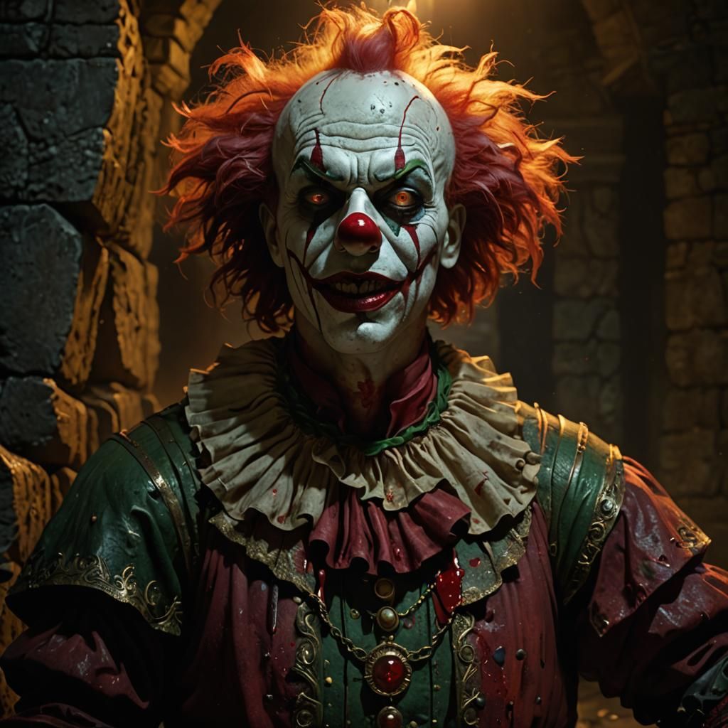 Horror Clown in Gustave Doré and Rutkowski Style