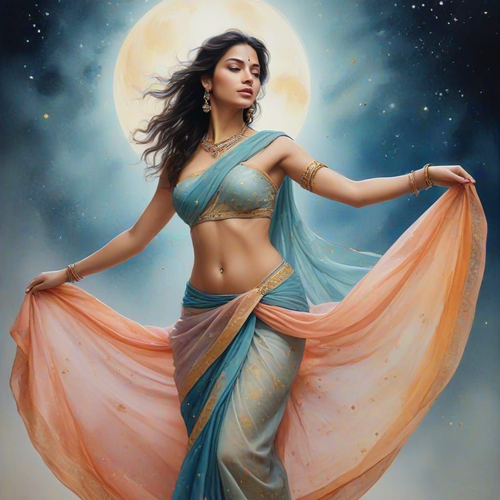 Ethereal Ascension: Indian Goddess Transformed by Celestial ...