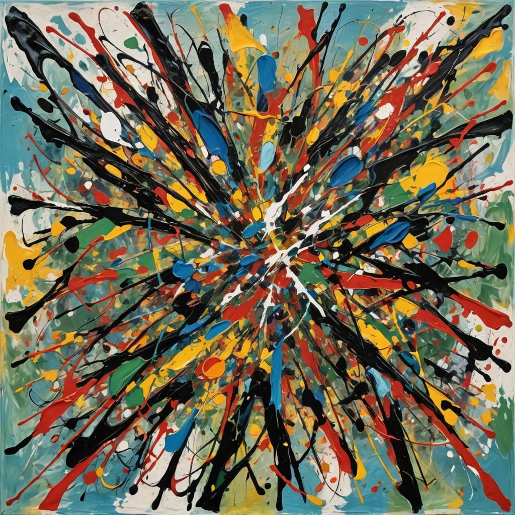 Abstract Expressionist Shapes in Vibrant Impasto Style