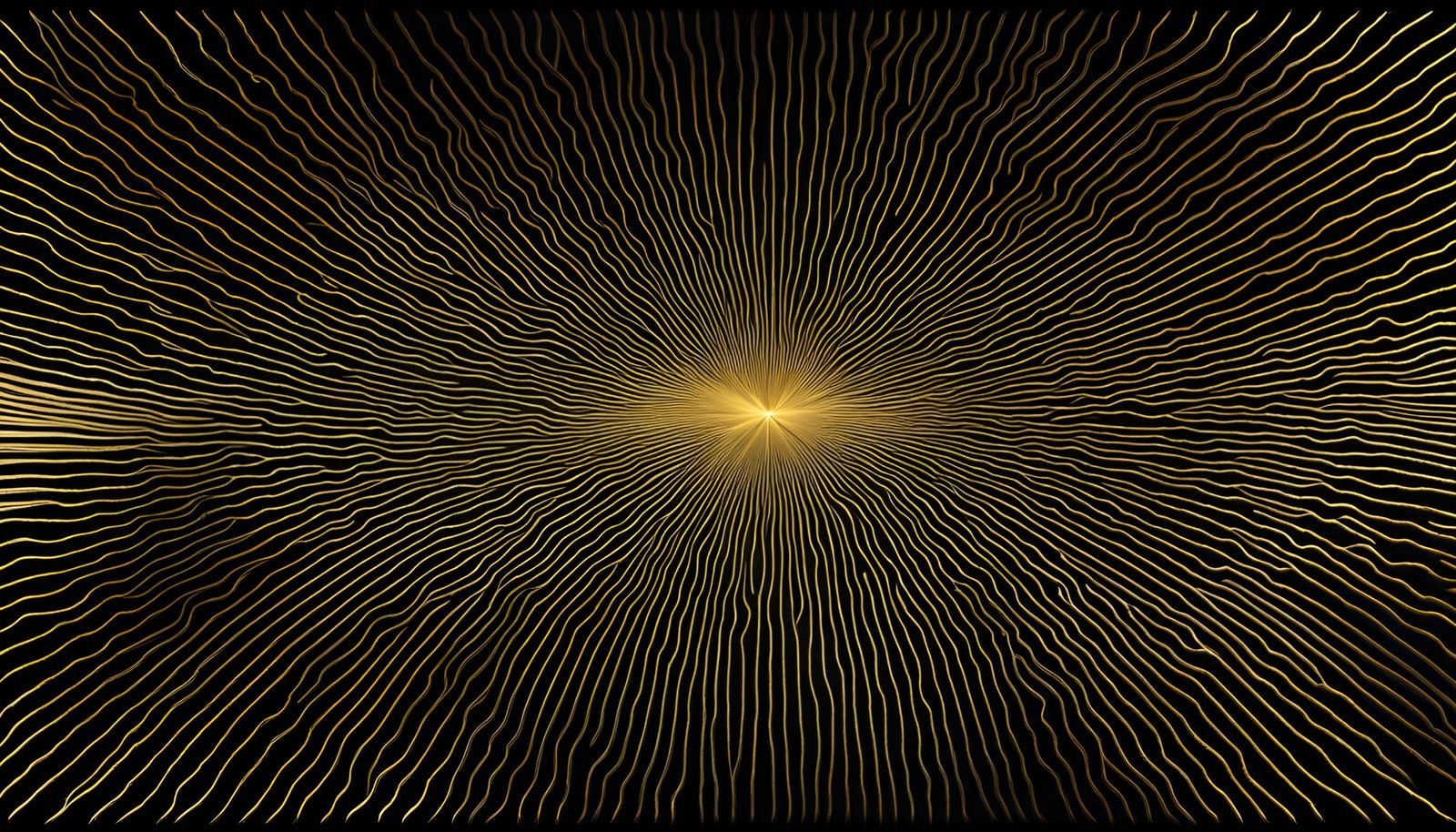 Golden Line on Black: Hyperdetailed Abstract Art