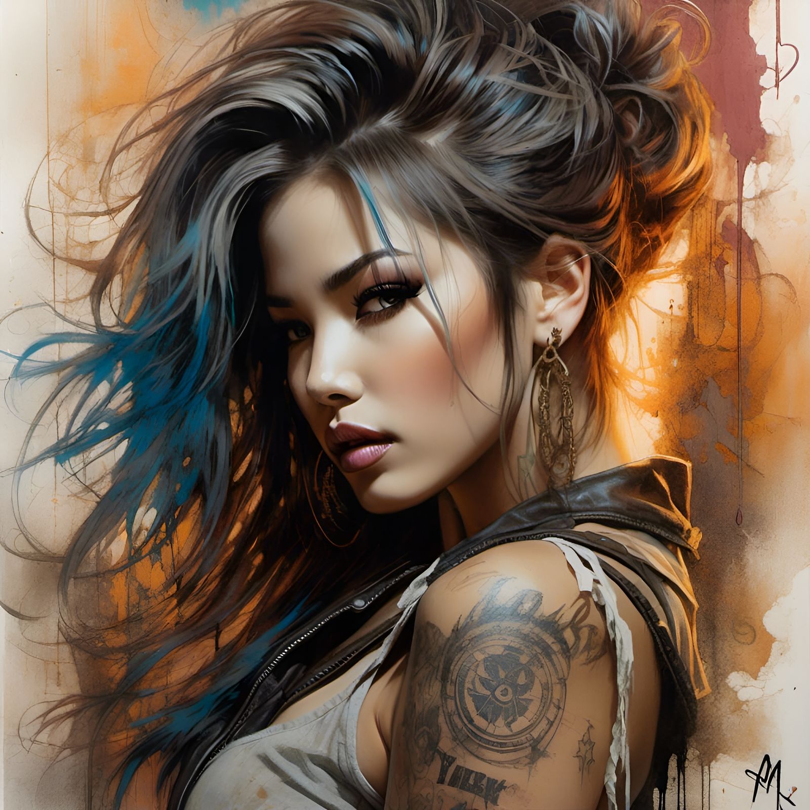 Dreamlike Fantasy Poster in Grunge Style