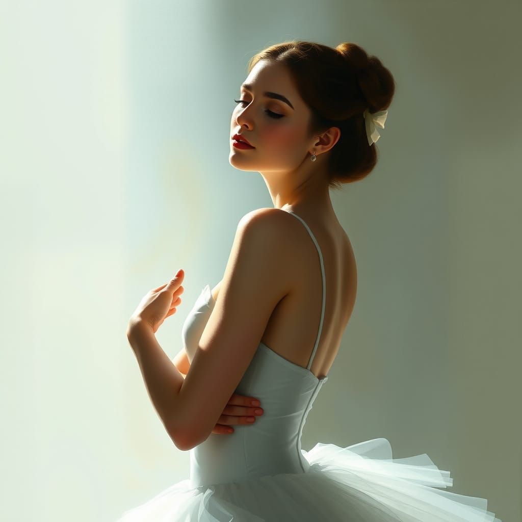 Ethereal Ballerina Portrait in Digital Art