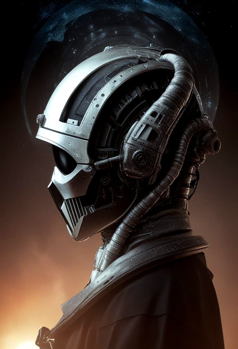 Dark Surreal Abstract with Alien and Cyborg Elements