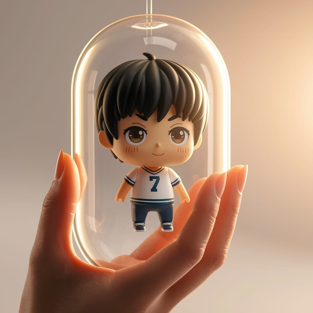 Chibi Vinyl Toy Bukayo Saka in Glowing Clear Capsule