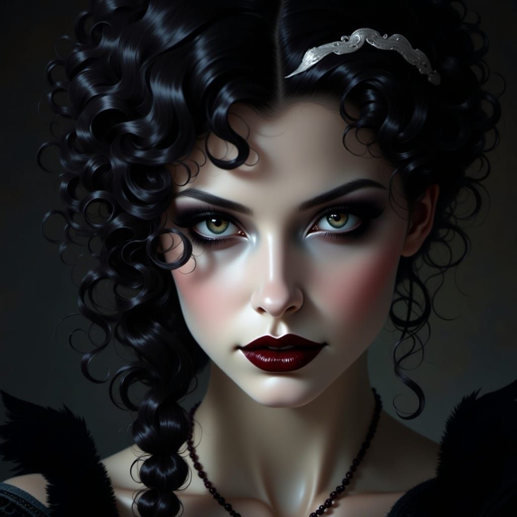 Gothic Beauty in Dark Elegance