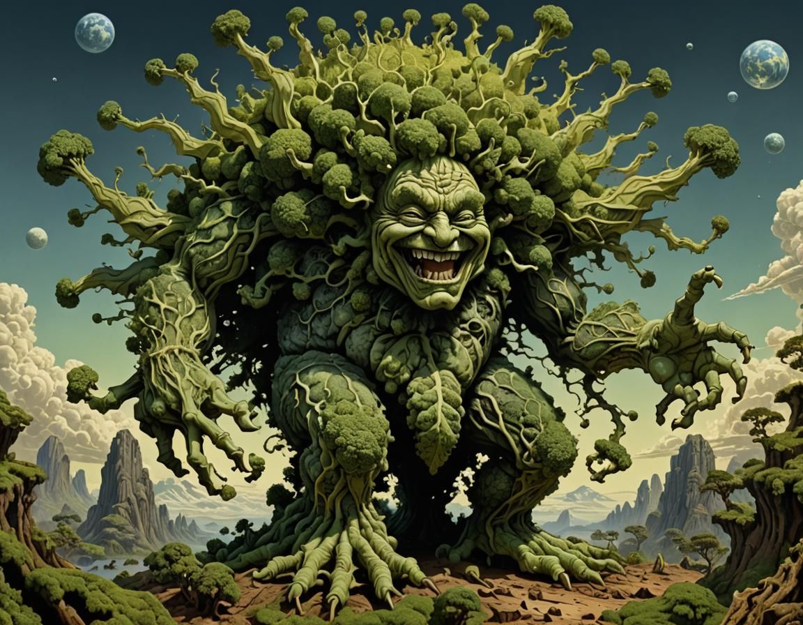 Mandelbrokkoli Portrait in 1980s Photo Style