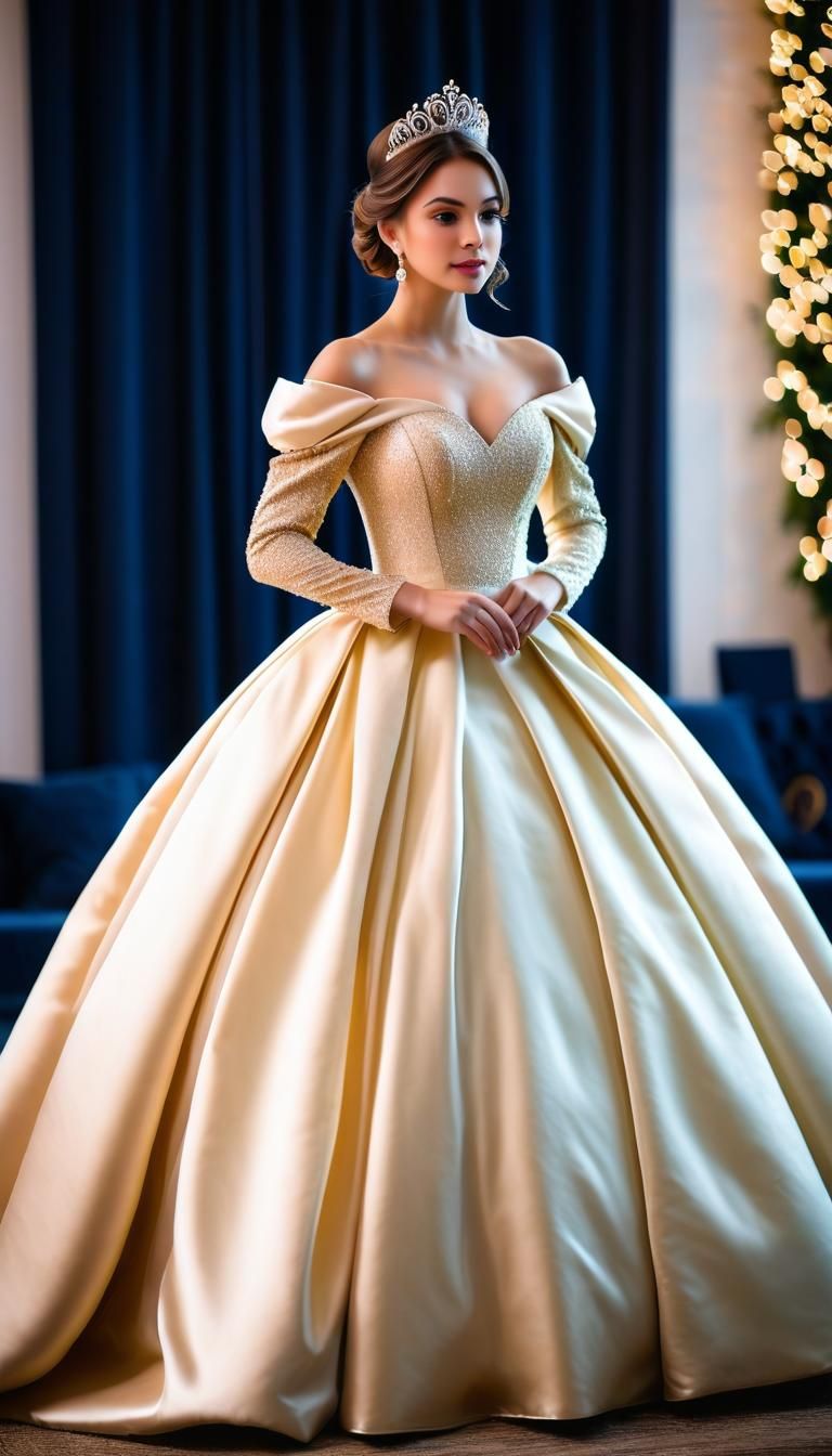 Princess in Satin Ballgown, Professional Photography