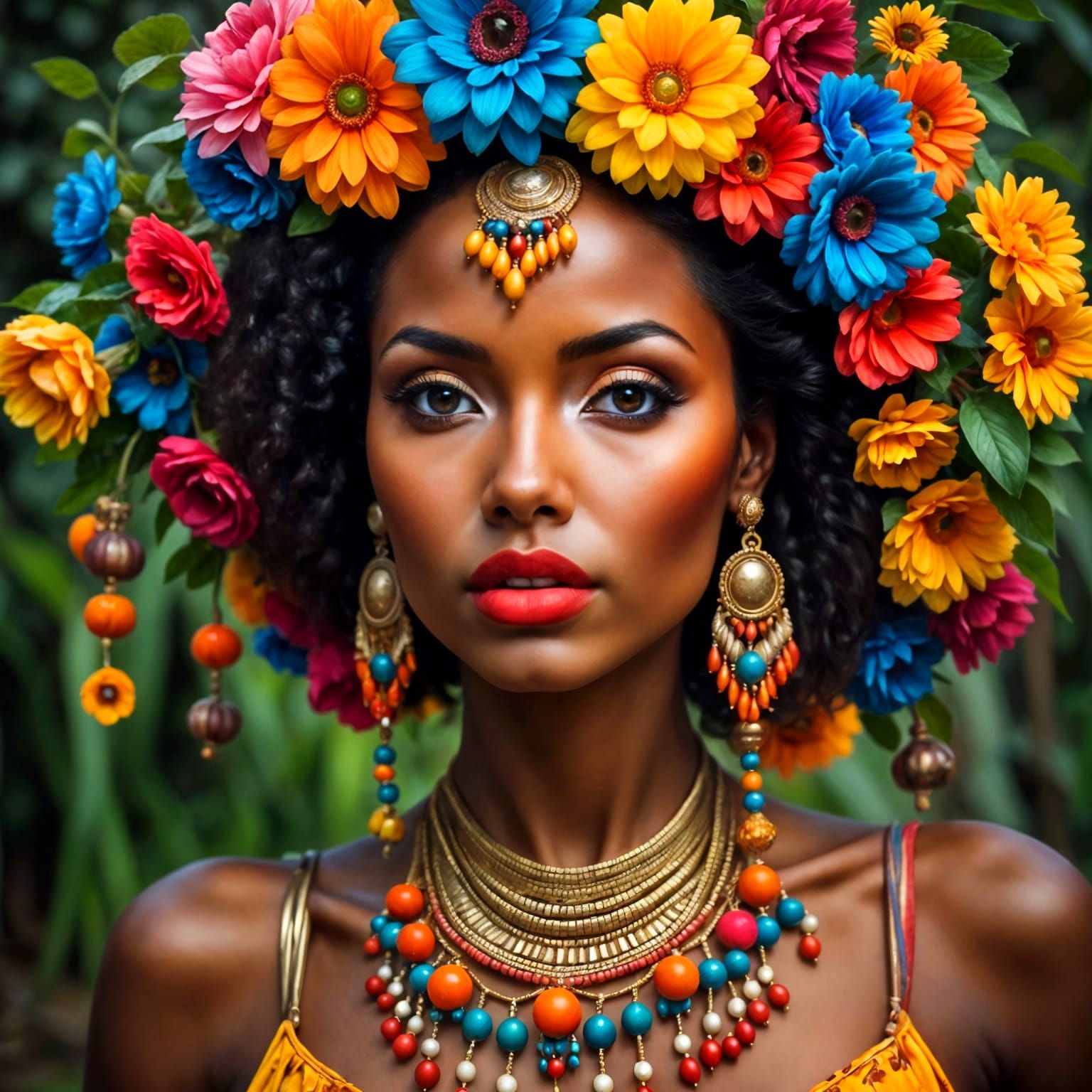 African Gypsy Woman in Exquisite Detail