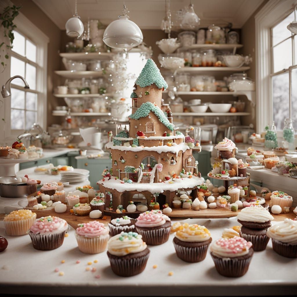 Fantasy Kitchen Counter: Tiny Cooks in a Cupcake Castle
