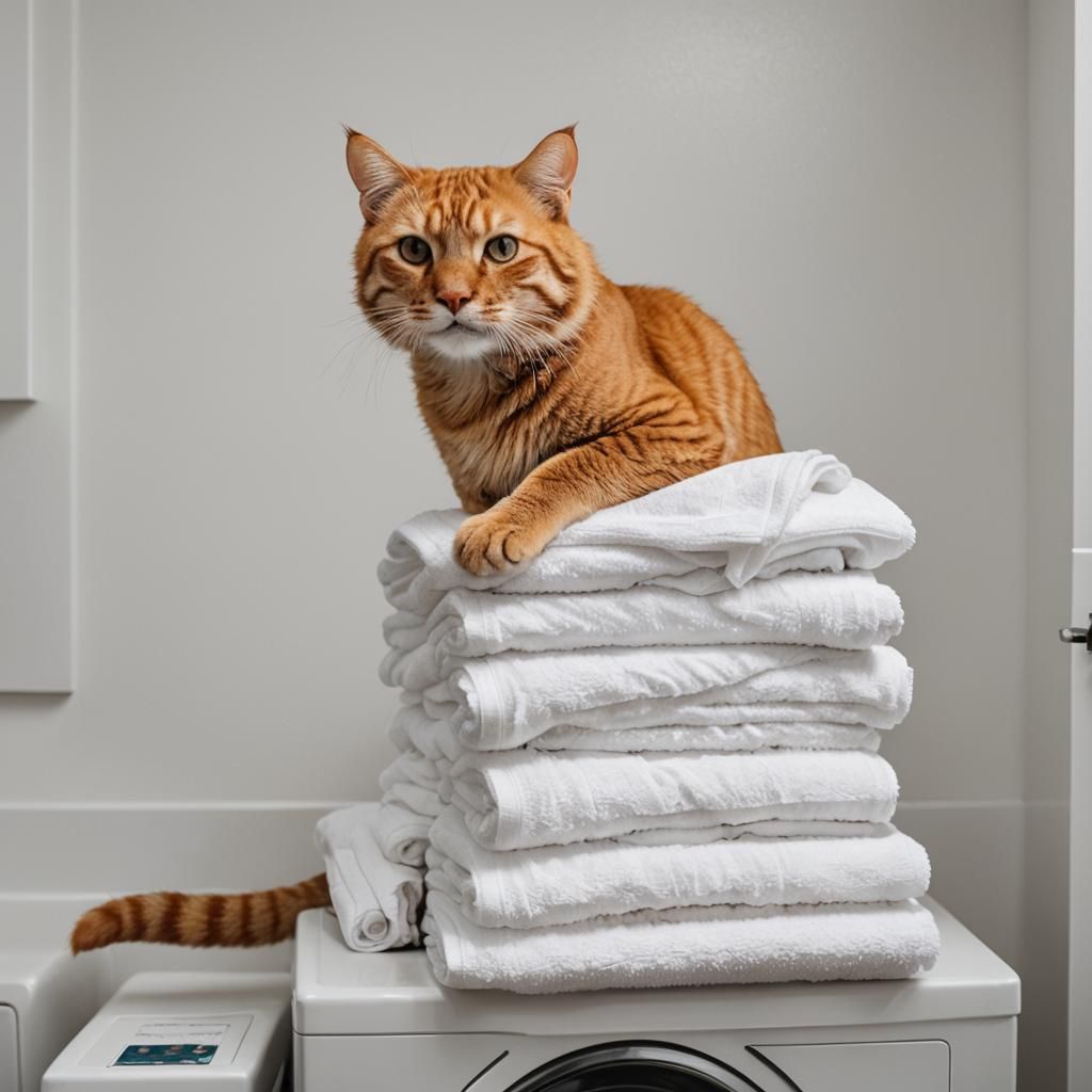 Orange Tabby Cat on Laundry Dryer