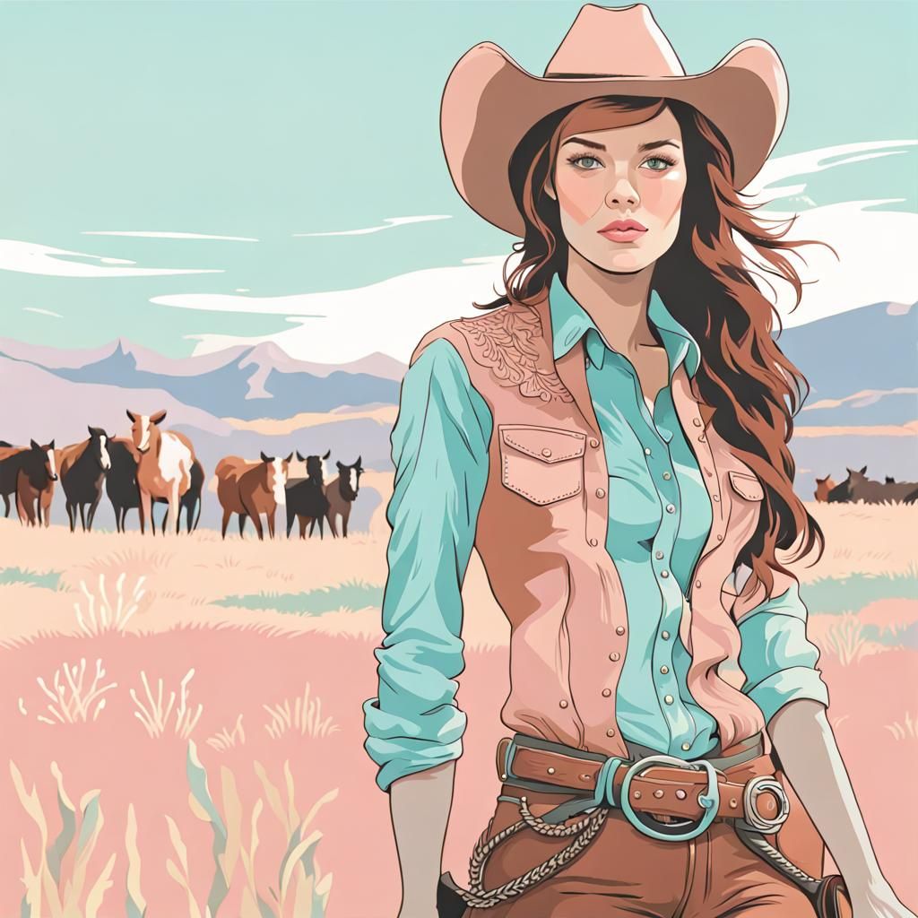 Pastel Portrait of a Cowgirl
