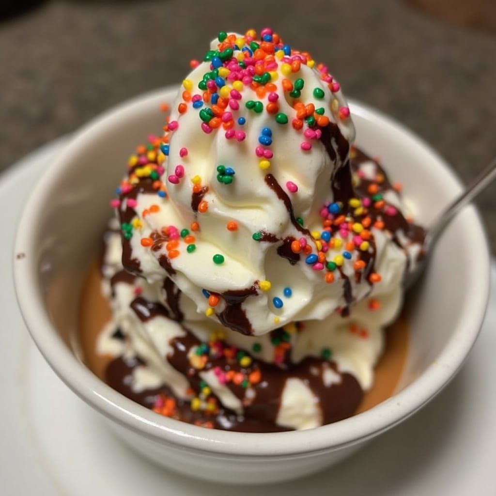 Delicious Hot Fudge Sundae with Whipped Cream