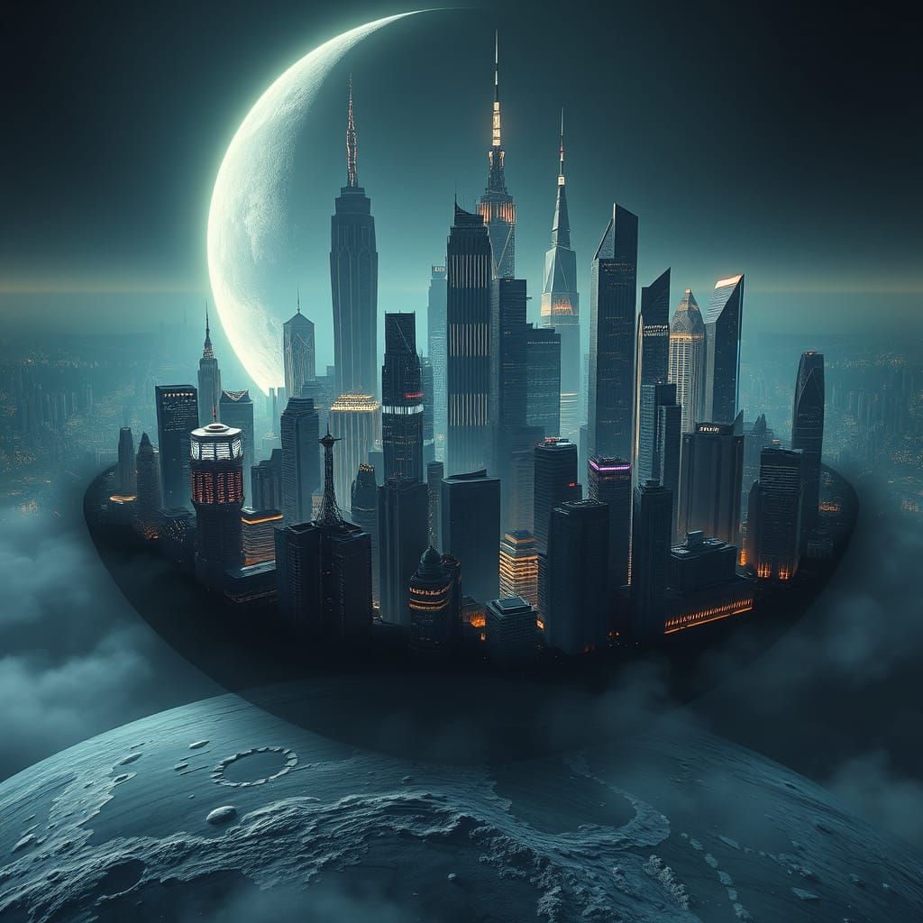 Futuristic Lunar Metropolis