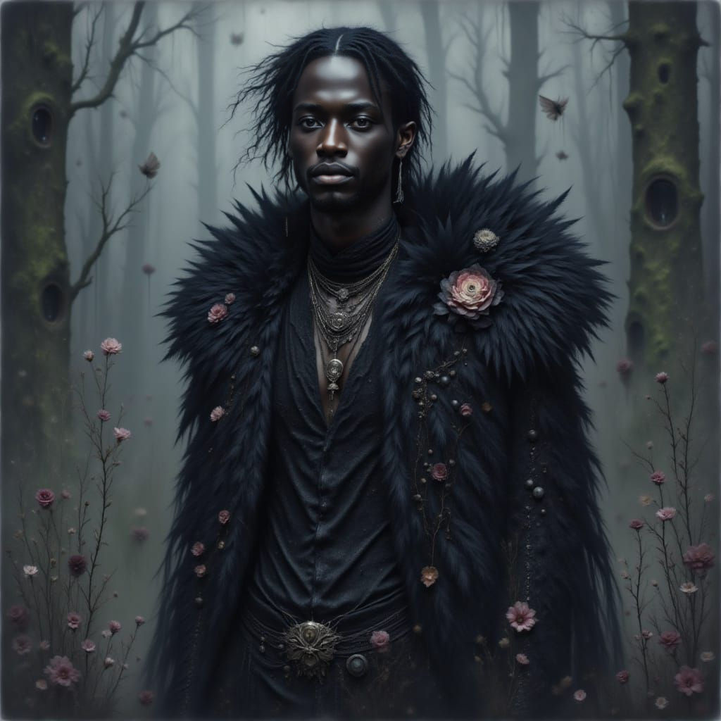 Ethereal Gothic Portrait in Fantasy Forest