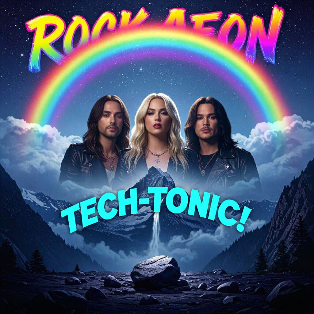 Photorealistic Portrait of People Reveling Under Night Rainb...