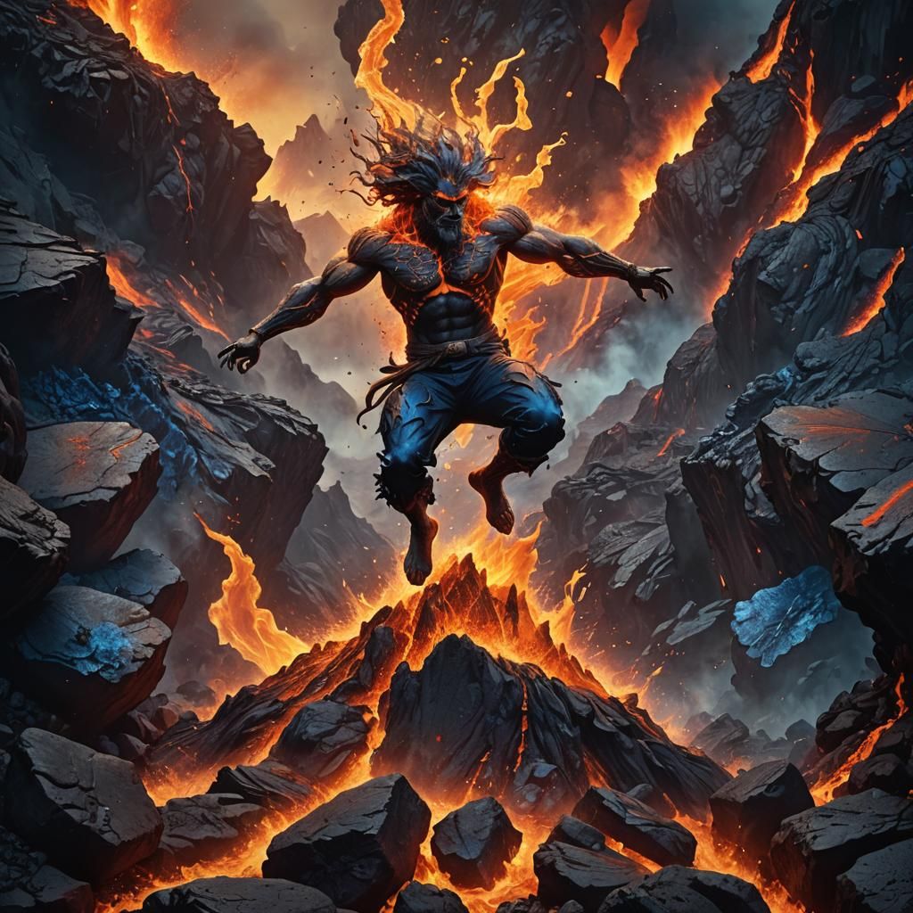 Volcanic Leap: A Fantastical Fire Dance