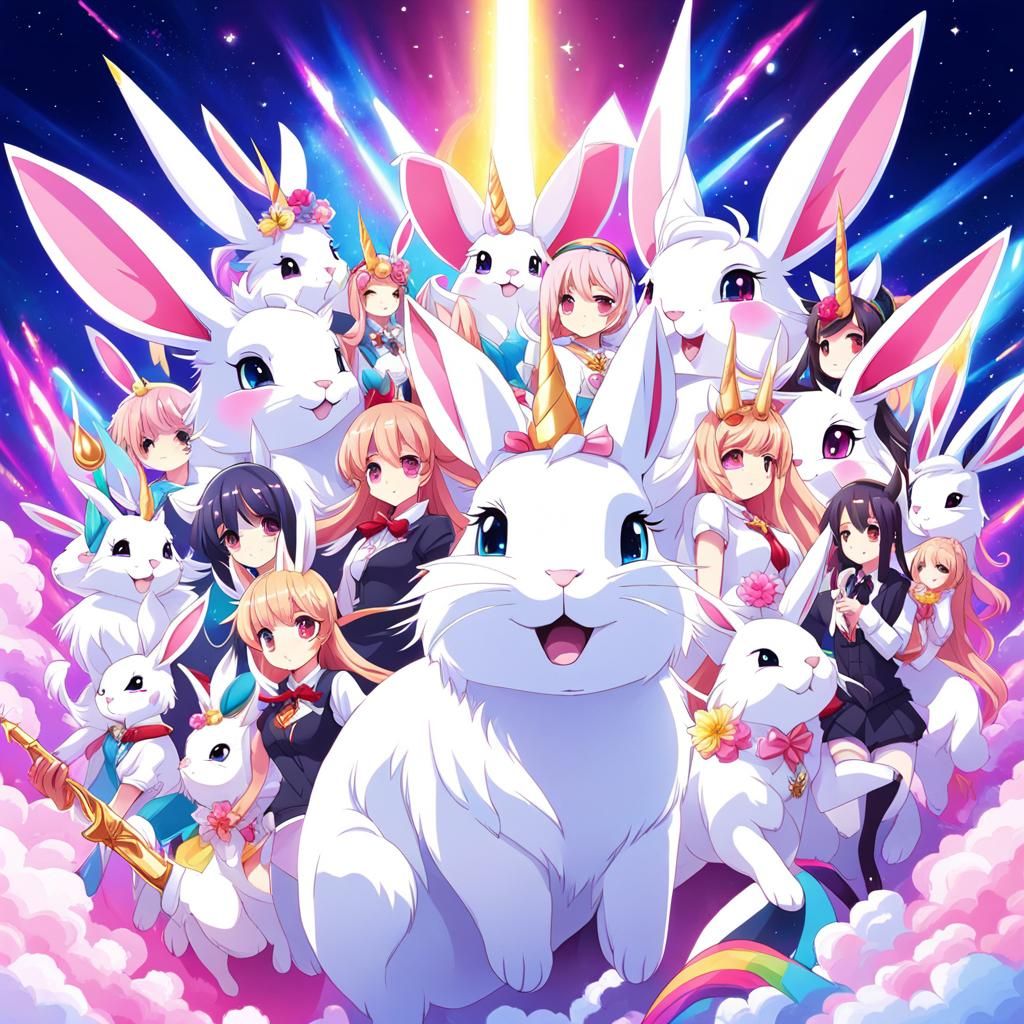 Bunnicorn Convention in Anime Style