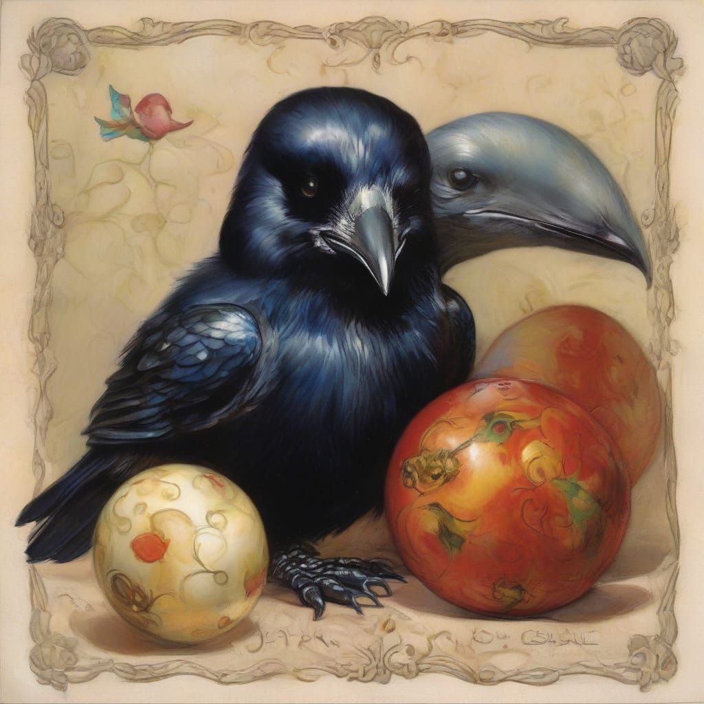 Nostalgic Easter Bunny as Anthropomorphic Raven