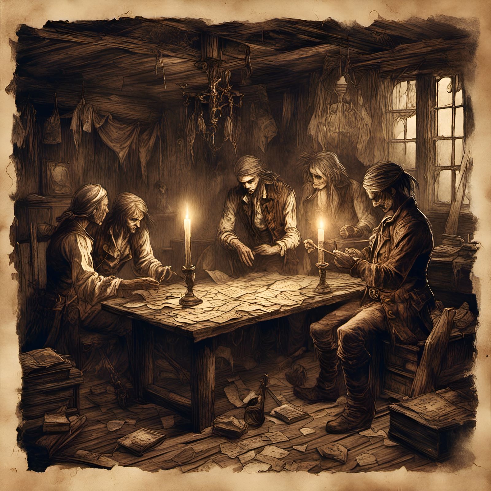 A weathered treasure map