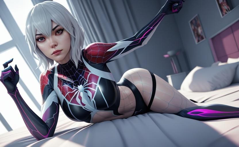 Spider-Gwen: 3D Anime Art in Bikini