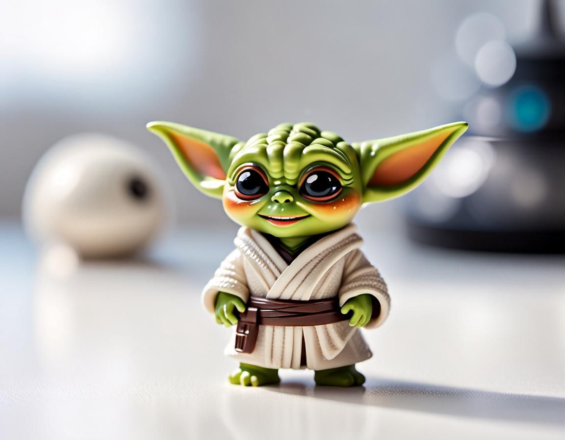 Grogu Bobblehead Figurine in Comic Style