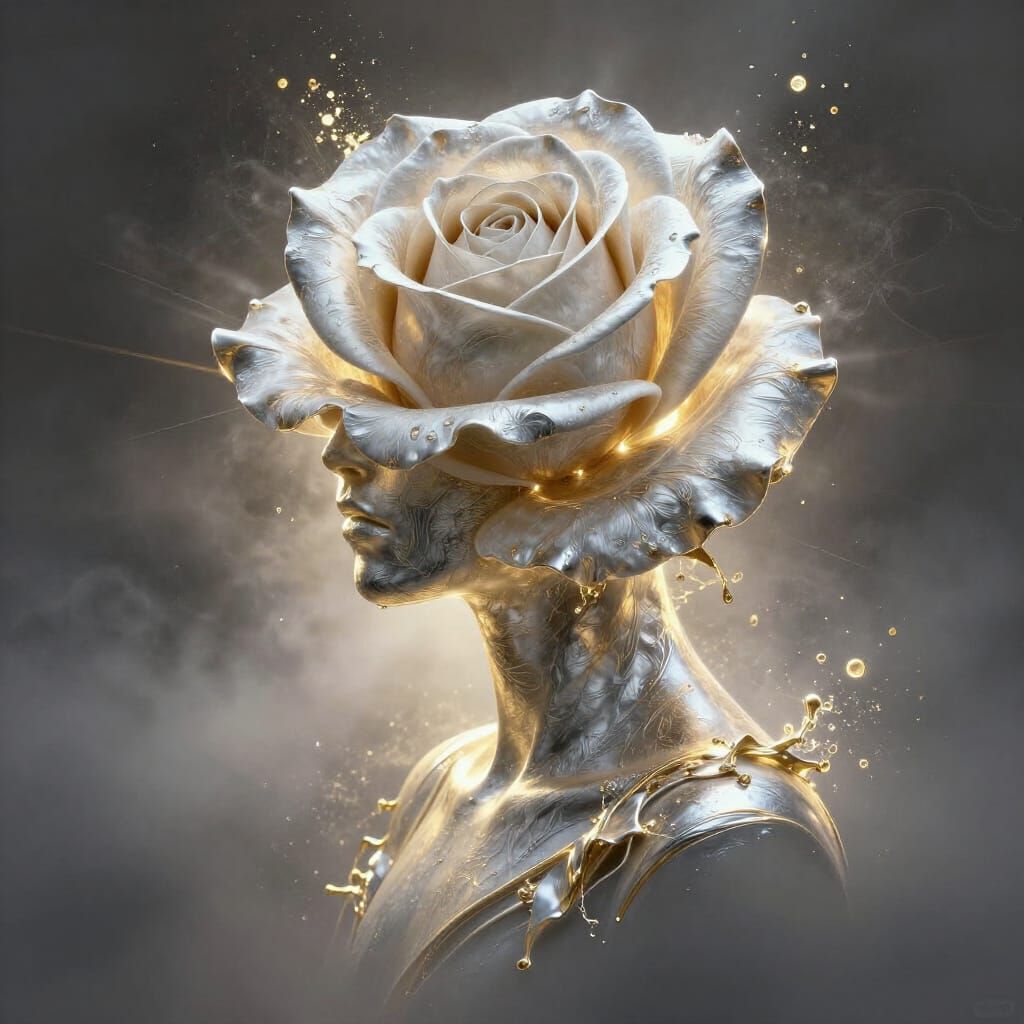 Rose of Light and Mist Portrait in Detailed Fantasy Style