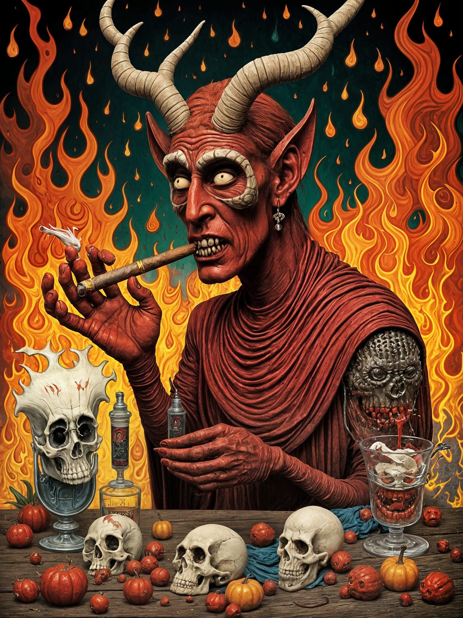Red Devil Smokes in Hell: Psychobilly Art