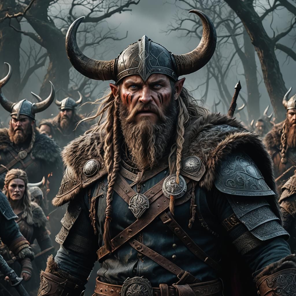 Horror Viking Leader Concept Art in 8K