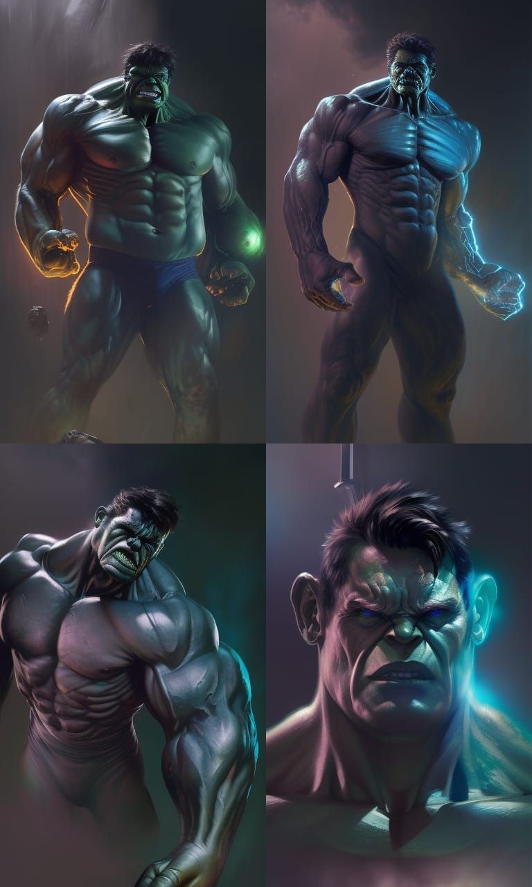 Cybernetic Hulk Portrait in Dark, Detailed Style