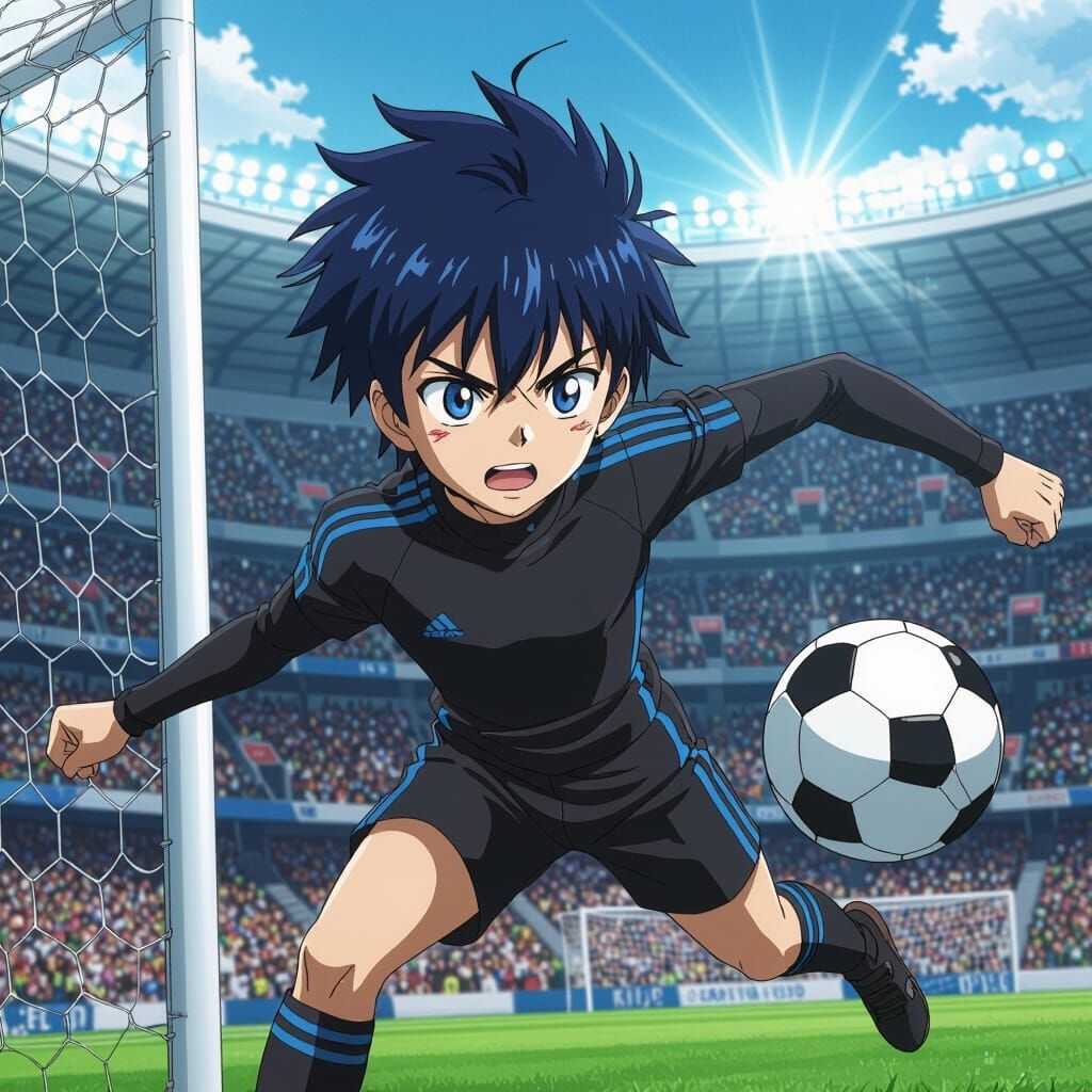 Teen Soccer Star Scores Goal in Stadium