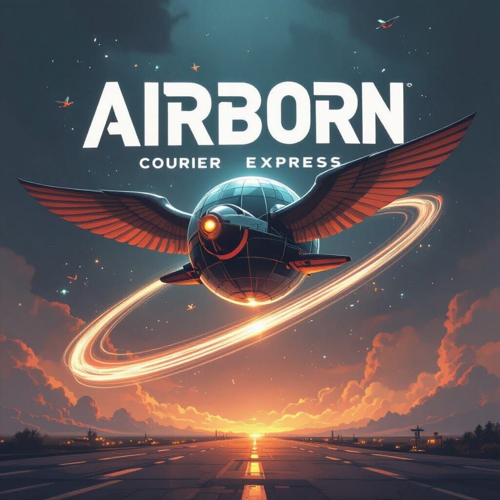 Winged Globe Logo Concept in Futuristic Style