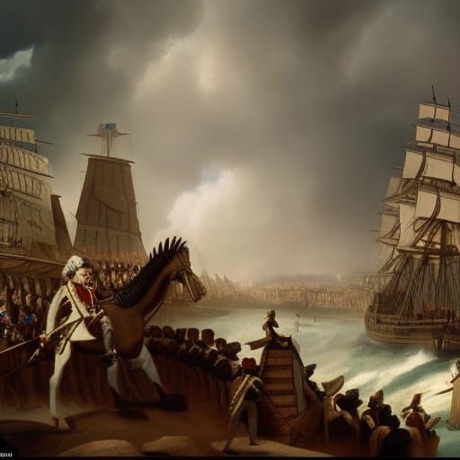 American Revolution with Dragons: Epic Digital Painting