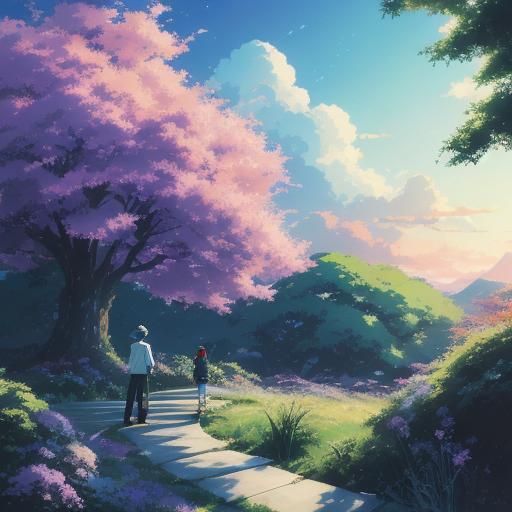 Hyperpop Album Cover Art in Anime Style