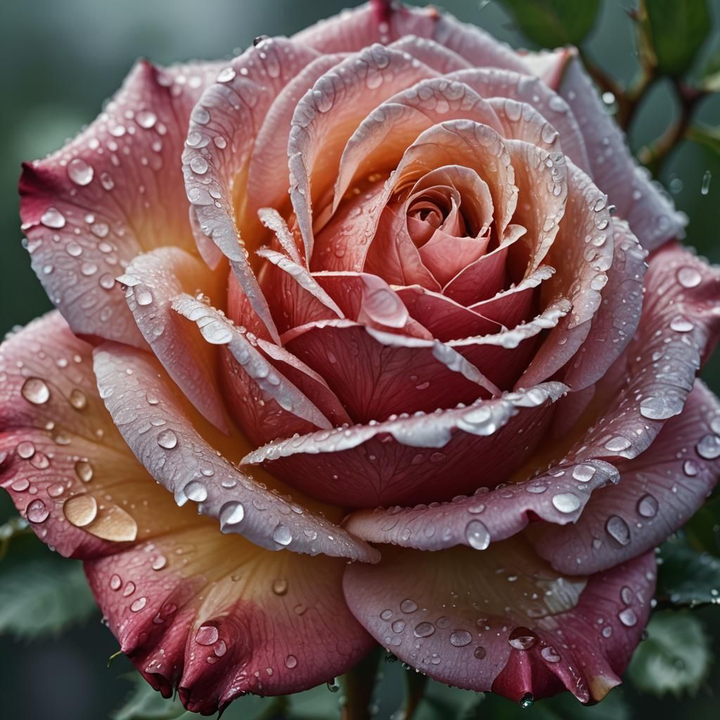 Dew-Kissed Rose: Hyperrealistic Macro Photography