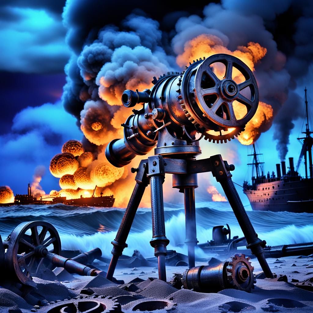Victorian Tripod Destroyed in Dieselpunk Style