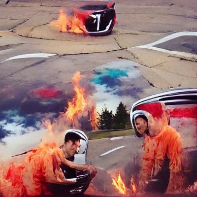 Burning Car Image