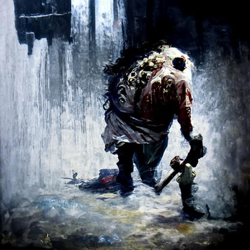 Leatherface Horror in Doré and Rutkowski Style