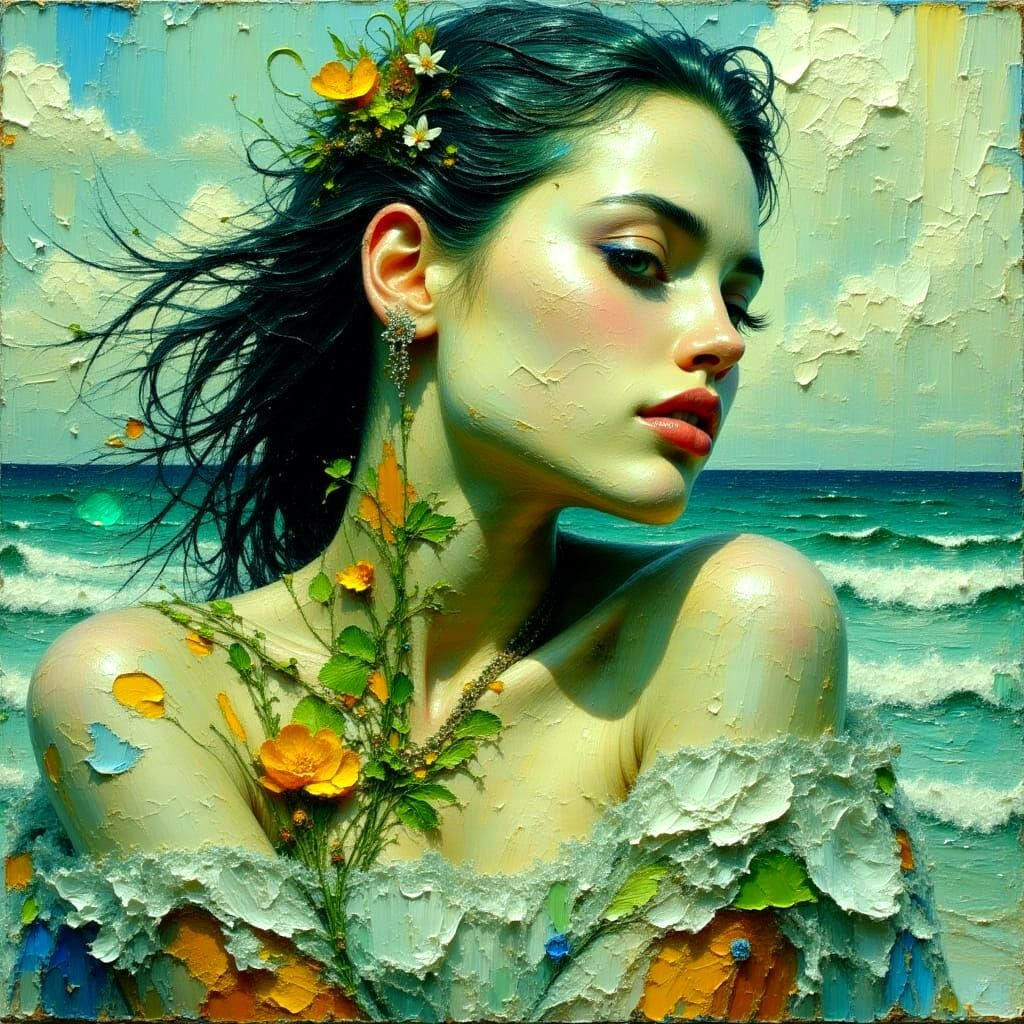 Ethereal Ballerina Dancing on a Sunset Beach