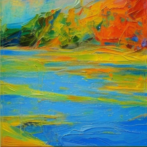 Mary Wade Griscom at Blue River in Neo-Impressionism