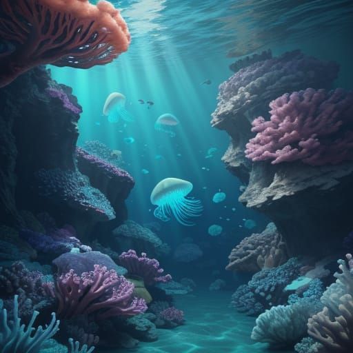 Underwater Dinosaurs in Glass Tunnel: 3D Game Art