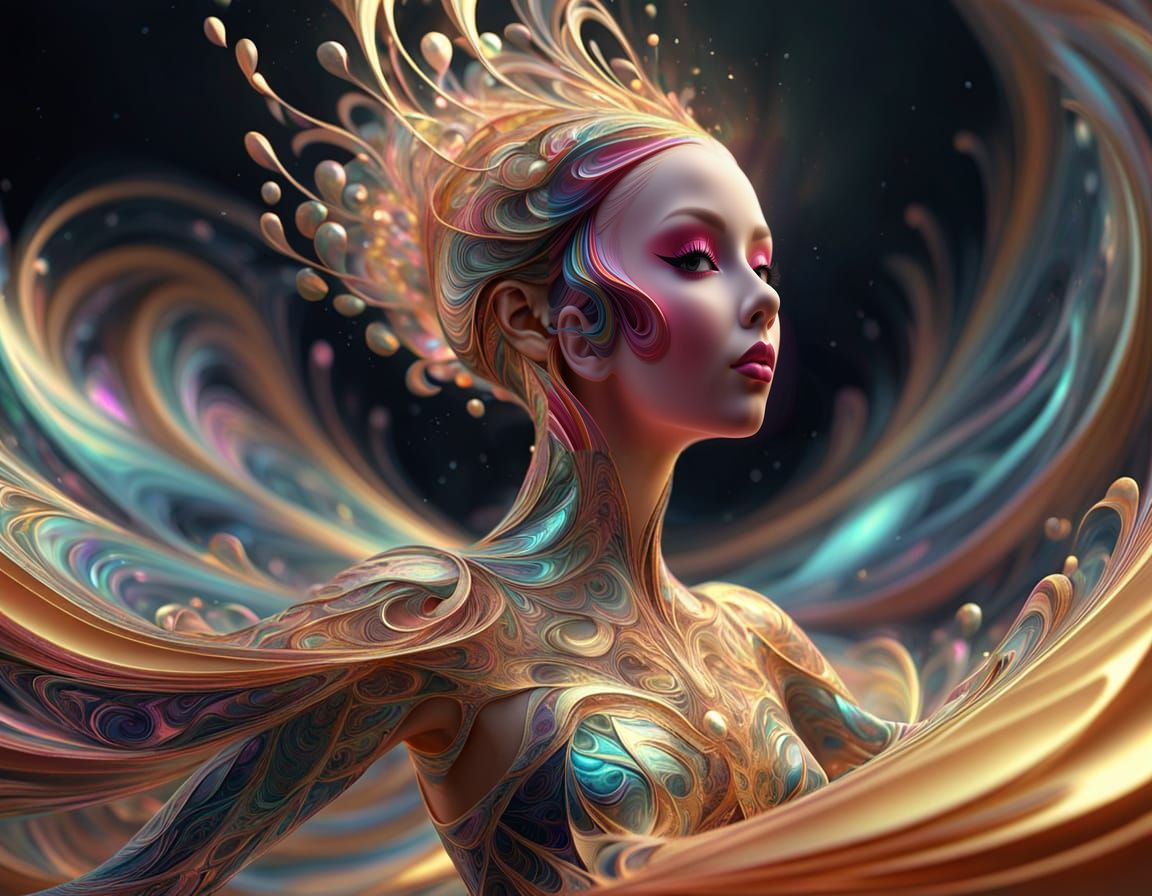 Ballerina in Vibrant Polar Rose Curve