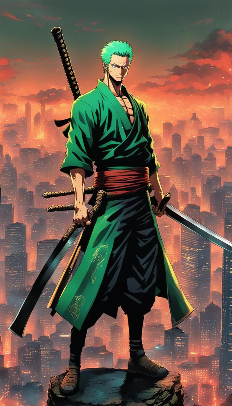 Roronoa Zoro: Cyberpunk Samurai of the Future