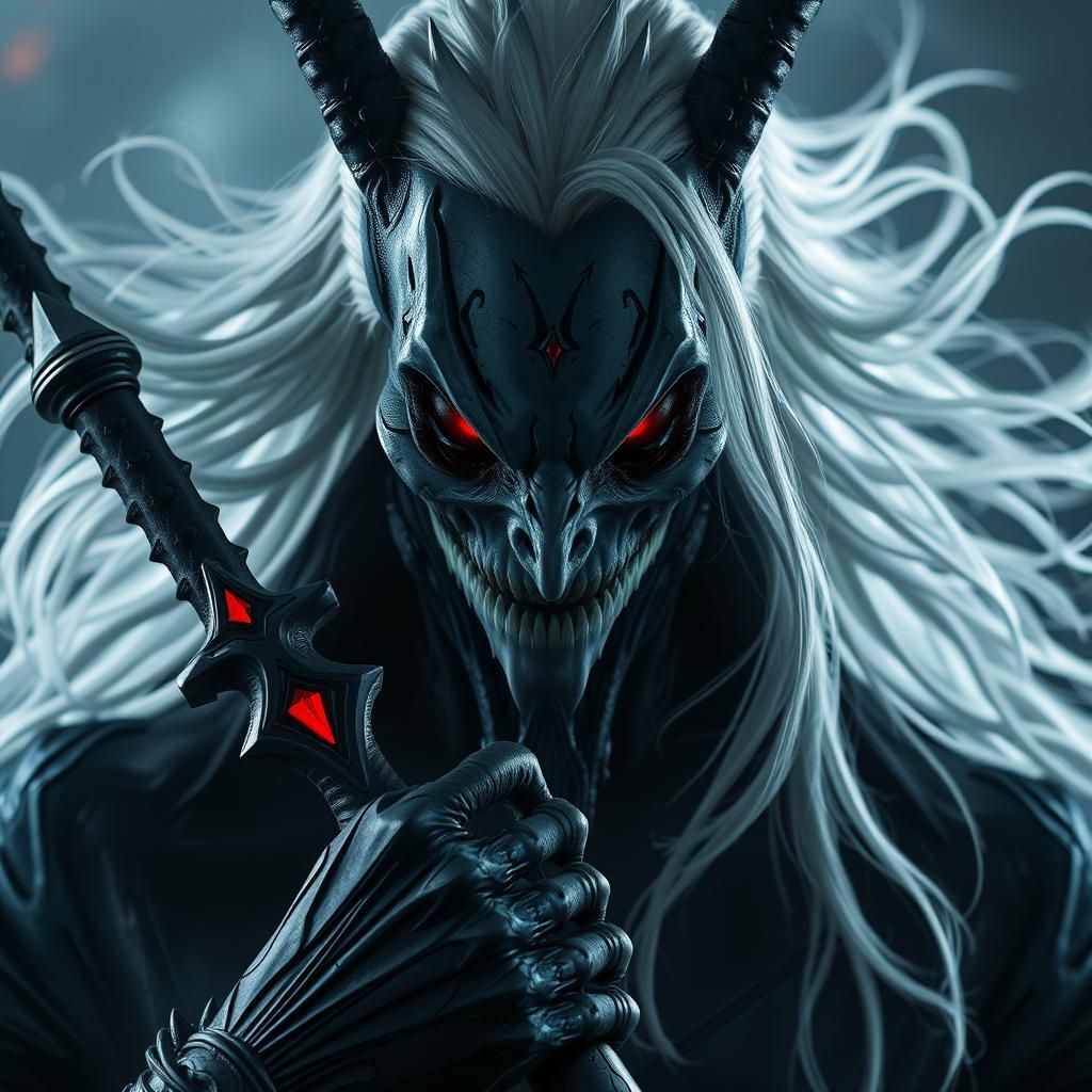 Knull, God of the Void, in Hyperrealistic Portrait