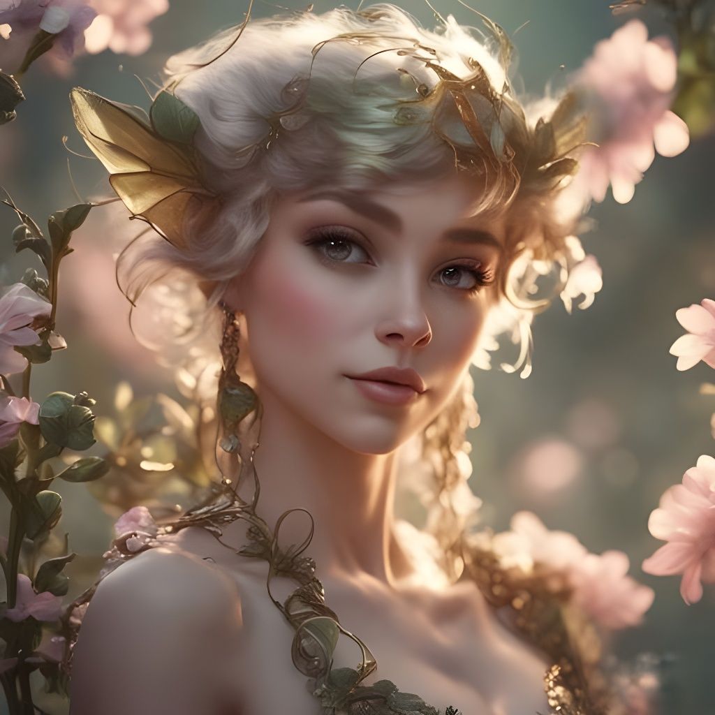 Adorable Pixie in Art Nouveau Style