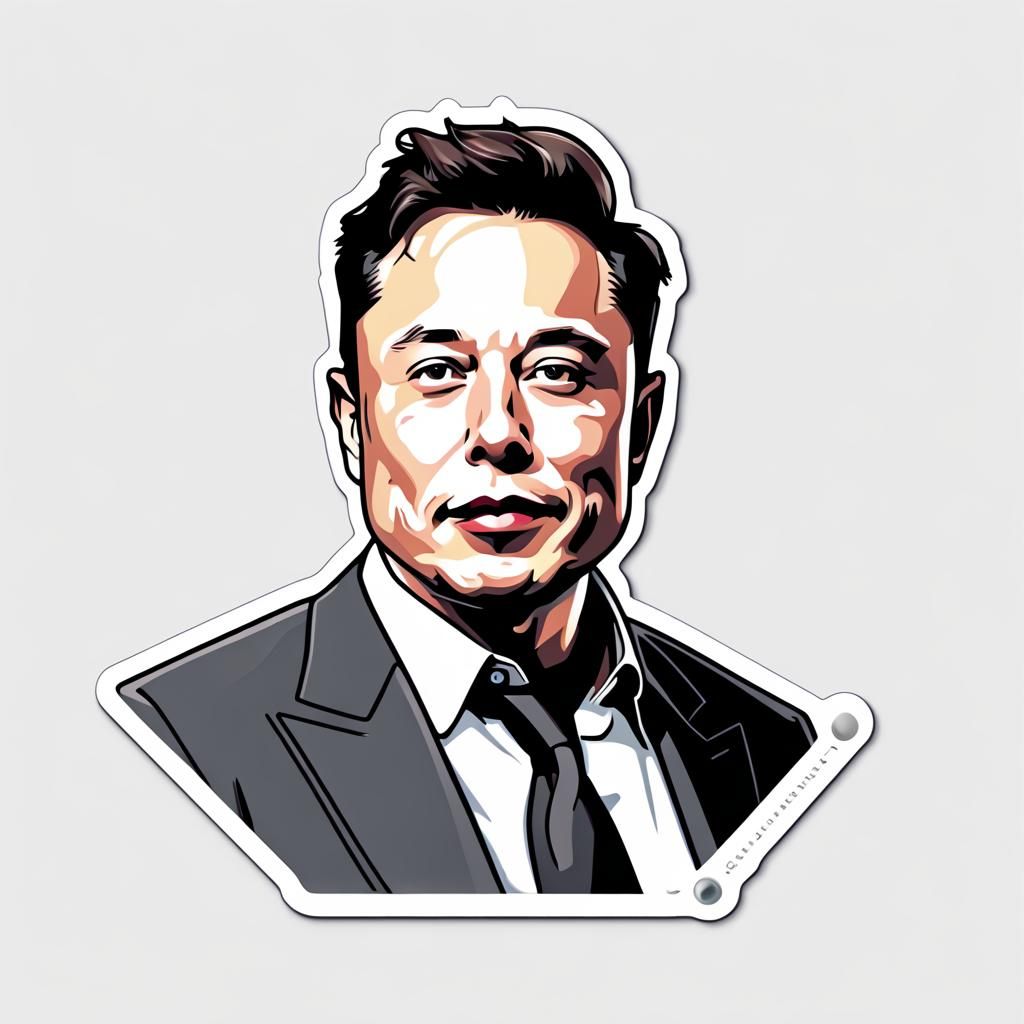 Elon Musk Sticker Design in HD
