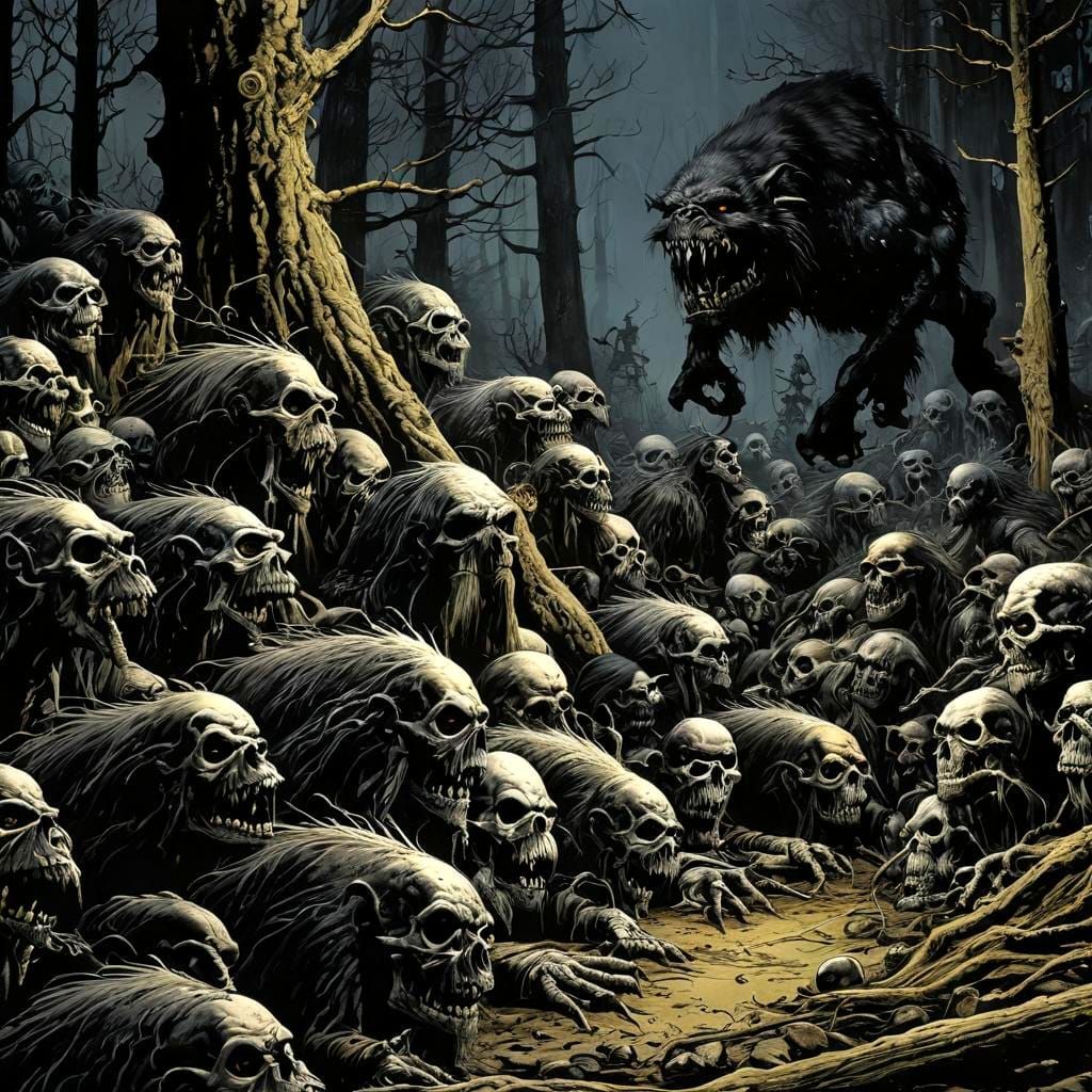 Dark Fantasy Ghouls in Mysterious Black Friday Atmosphere