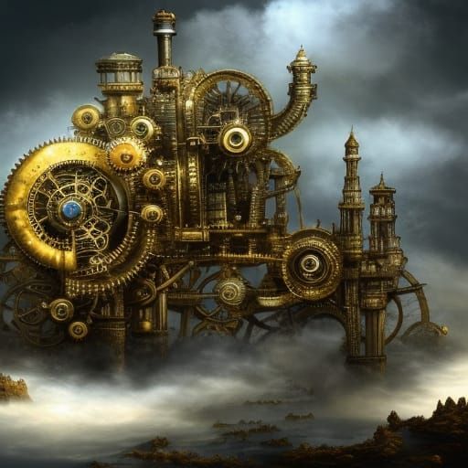 Breathtaking Steampunk Contraption in Gold and Silver