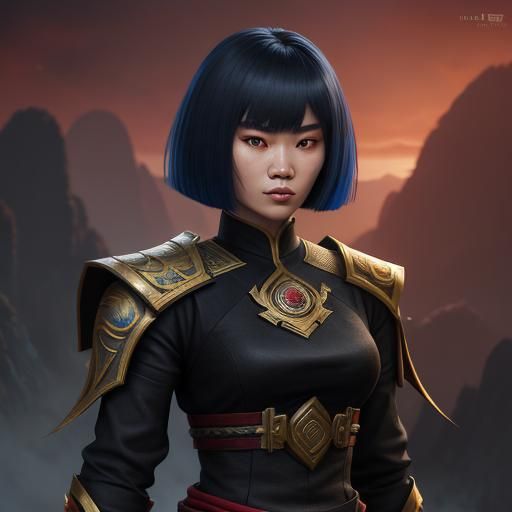 18 year old Vietnamese woman with a bob with bangs as the re...